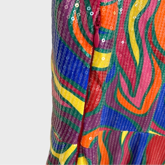 Alden Adair Multicolor Swirl Wonderland Sequin Piper Dress NWT Size XS - Picture 7 of 11